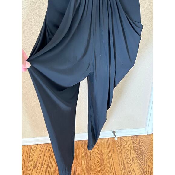 Diane von Furstenberg Black Halter Stretch Jersey Knit 6 Jumpsuit MSRP $398 - Picture 5 of 10